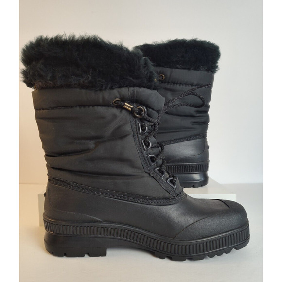 Sorel Boots Women's 6 Black Duck Boots Ankle Winter Snow Snowflake Vintage - Picture 6 of 14